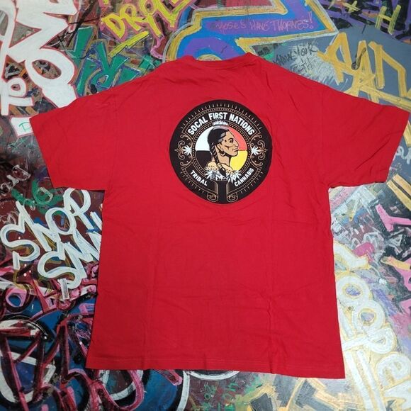 SoCal First Nation's Tribal Cannabis graphic red tee - size XL, made in Mexico - Picture 6 of 7